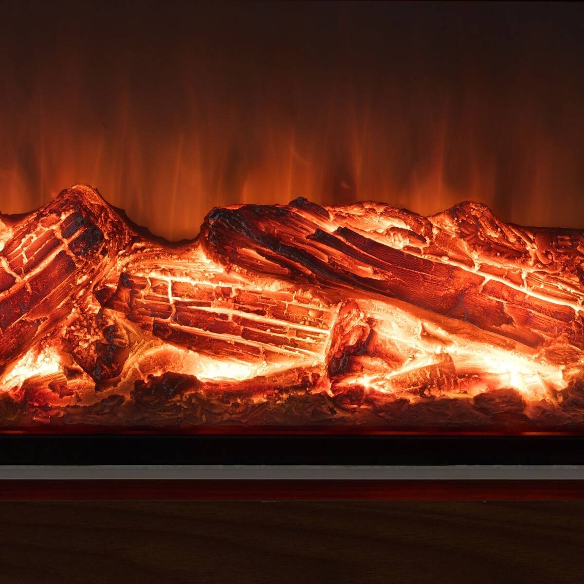 Alt View 4. Loheer - Loheer 65.5 inch freestanding electric fireplace with mantel 1500W - Black White.