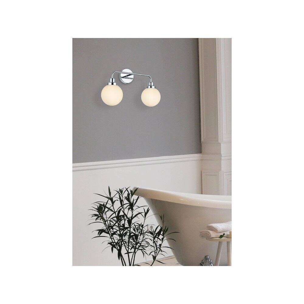 Alt View 4. Living District - Hanson 19 inch Wall Sconce in Chrome - Chrome And Opal White.