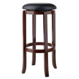 Winsome Wood - Walcott Cushion Swivel Seat Bar Stool - Walnut/Black