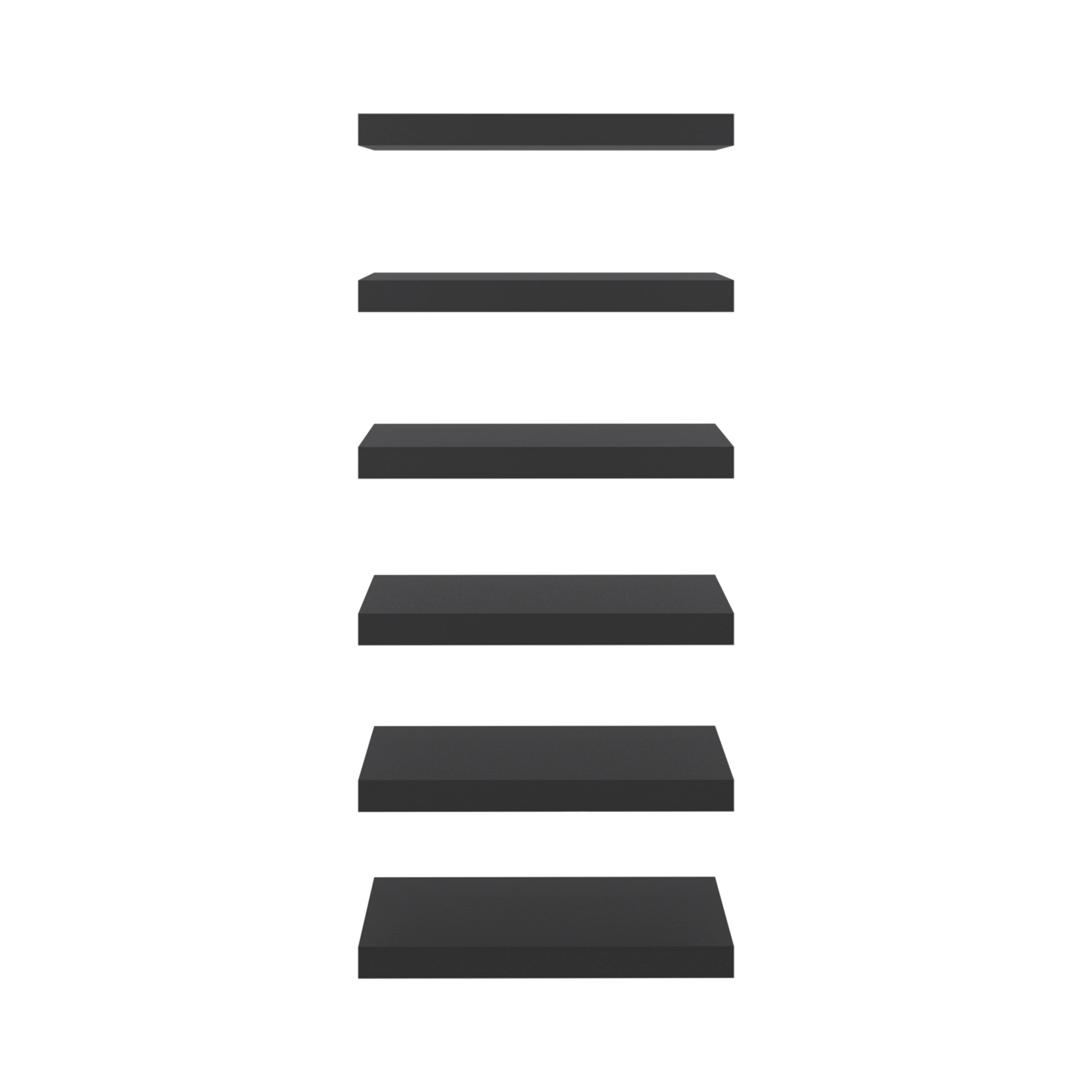 Left. TuHome - 18" x 8" Floating Wall Shelf, Wall-Mounted Display Ledge for Living Room, Bedroom or Office Storage - Wenge.