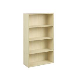 FurniFact - Engineered Wood Bookcase with Open Shelving for Home Office Storage - Steam Beech