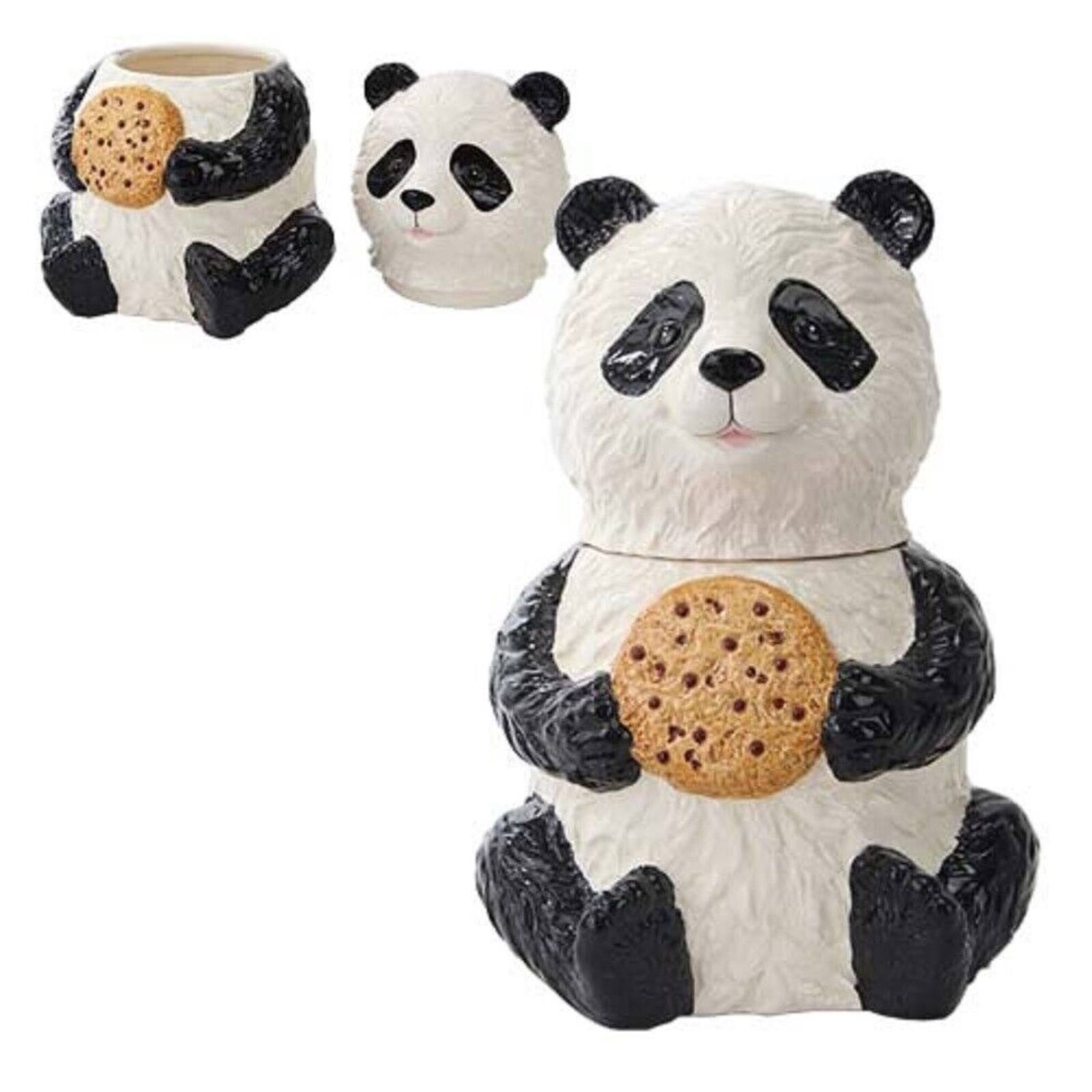 Angle. Pacific Trading - Pacific Trading Panda Bear Cookie Jar Ceramic Cute Kitchen Accessory - Multicolor.
