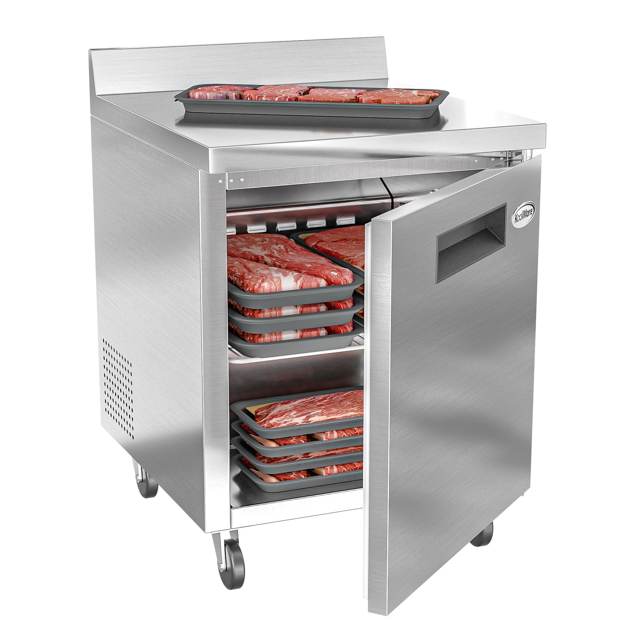 Koolmore - 27 In. One-Door Worktop Freezer With 3.5 in. Backsplash, 6.3 Cu. Ft - Stainless-Steel