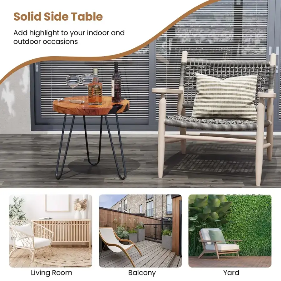 Solid Side Table: Add highlight to your indoor and outdoor occasions.