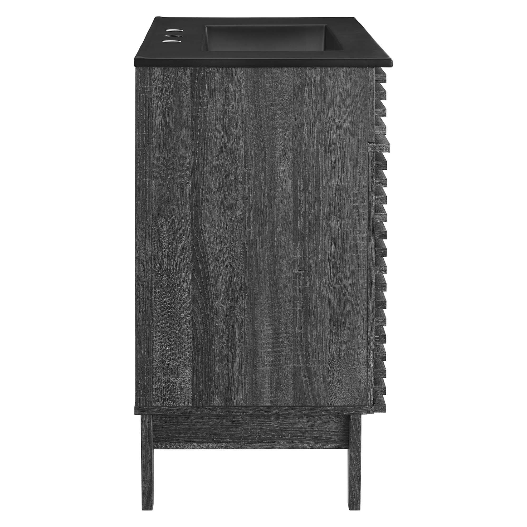 Alt View 1. Modway - Render Bathroom Vanity with Black Basin Included - Charcoal Black.