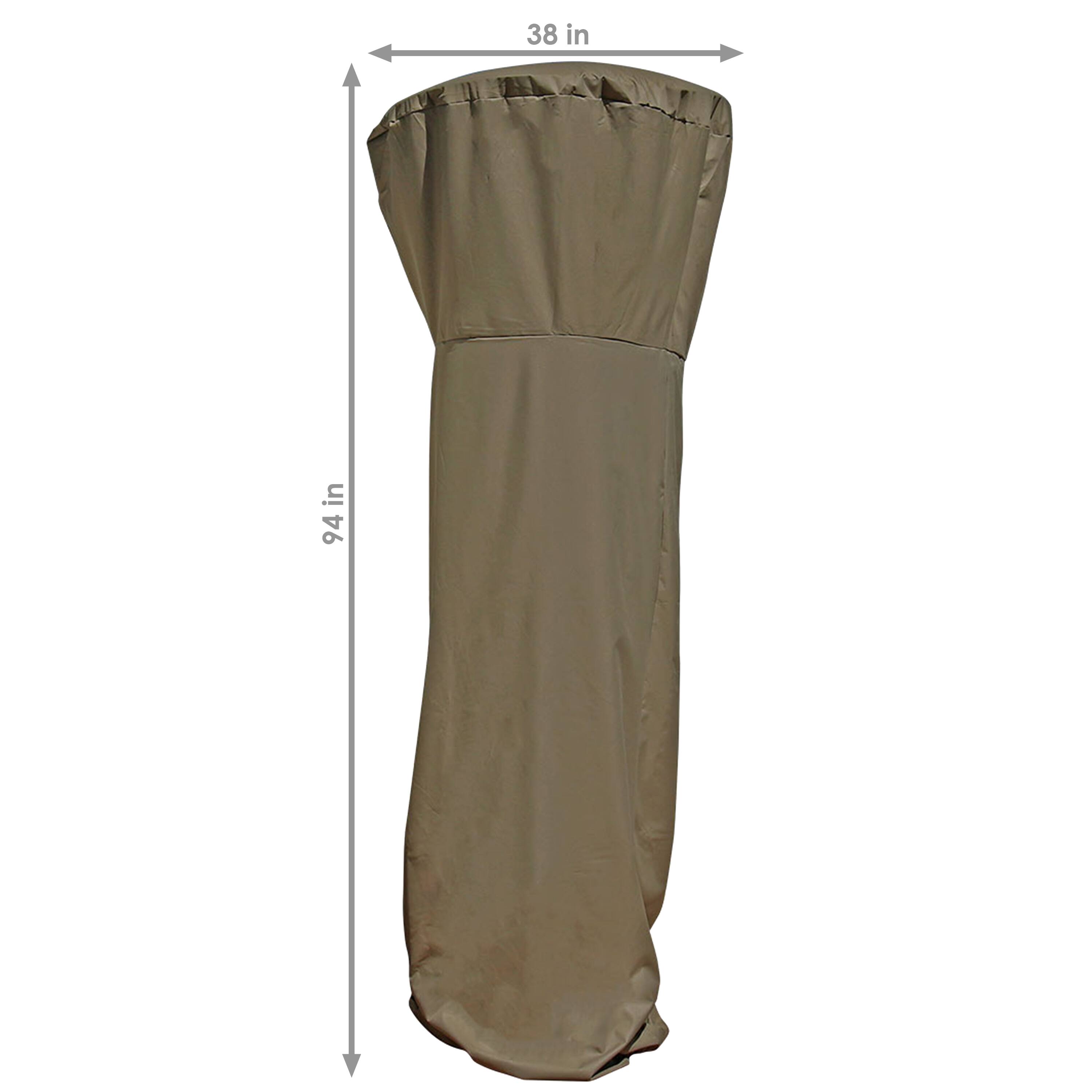 Alt View 2. Sunnydaze - 94 in Heavy-Duty PVC Outdoor Patio Heater Cover - Light Brown.