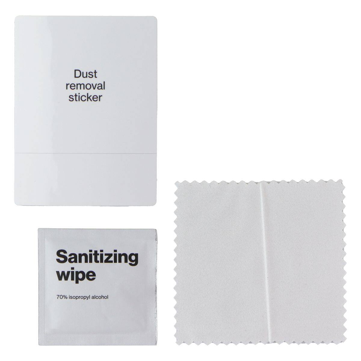 Dust removal sticker  
Sanitizing wipe  
70% isopropyl alcohol