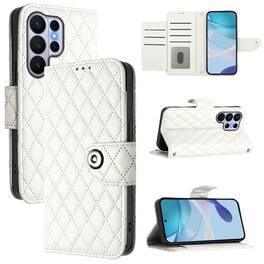 Dteck - for Samsung Galaxy S26 Ultra PU Leather Wallet Case,7 Card Holder Slots TPU Inner Cover Stand Folio Flip Case+Lanyard - White