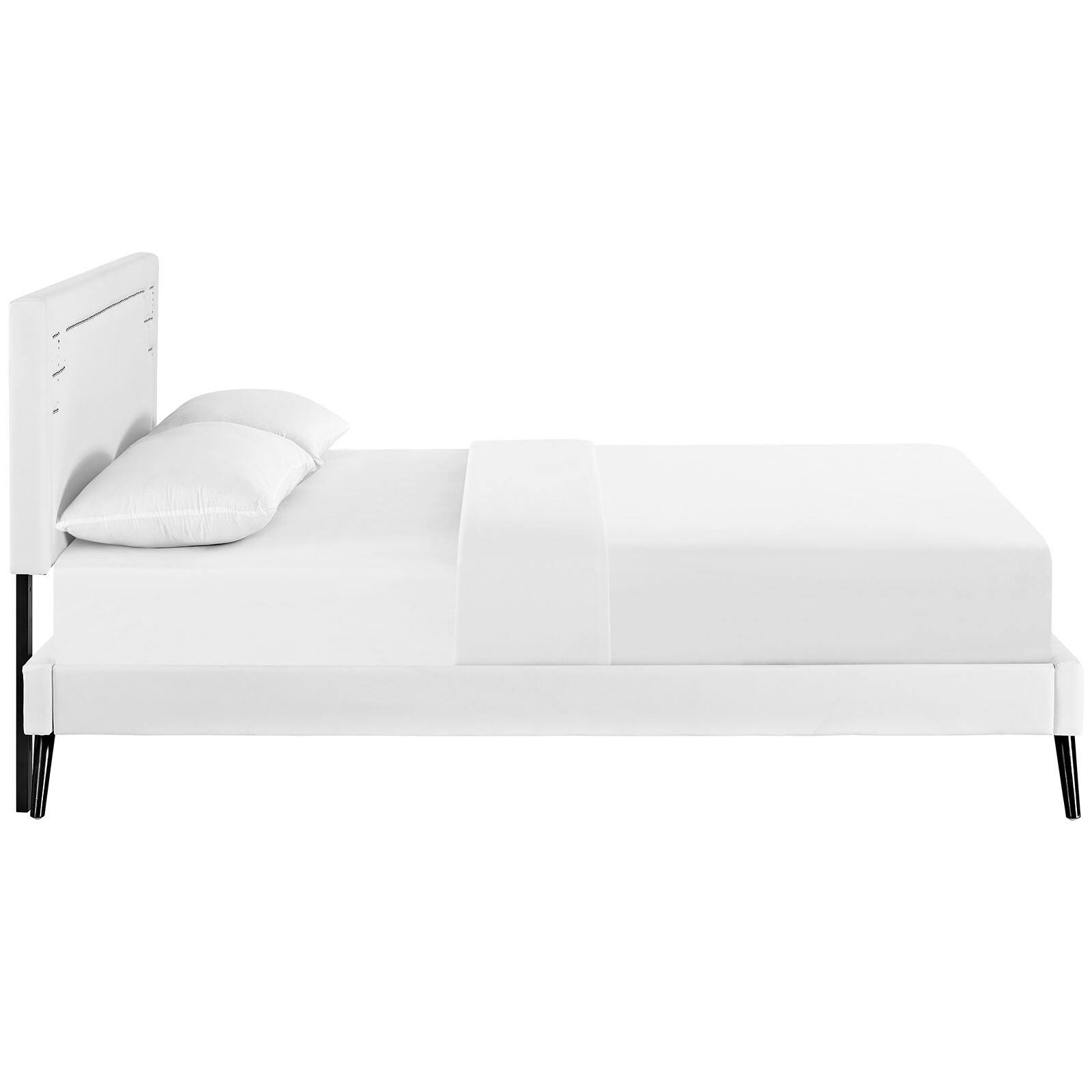 Back. Modway - Amelia Faux Leather Full Bed - White.