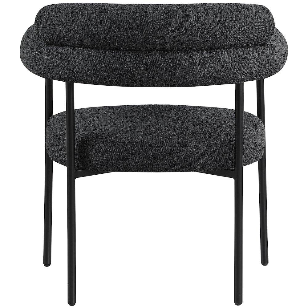 Alt View 1. Meridian Furniture - Blake Black Boucle Fabric Dining Chair, Set of 2 - Black.