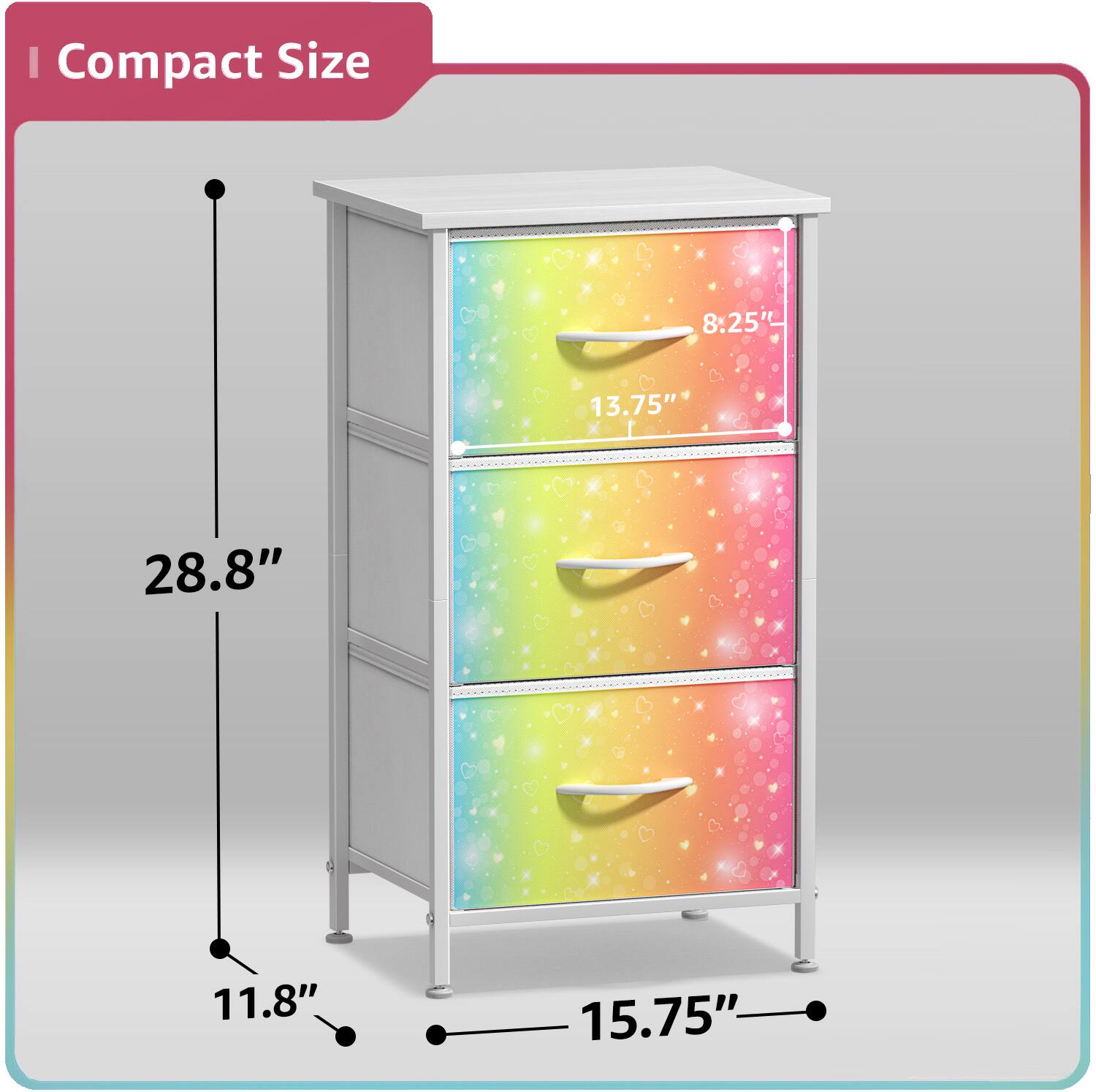 I Compact Size  
8.25" 13.75" 28.8" 11.8" 15.75"