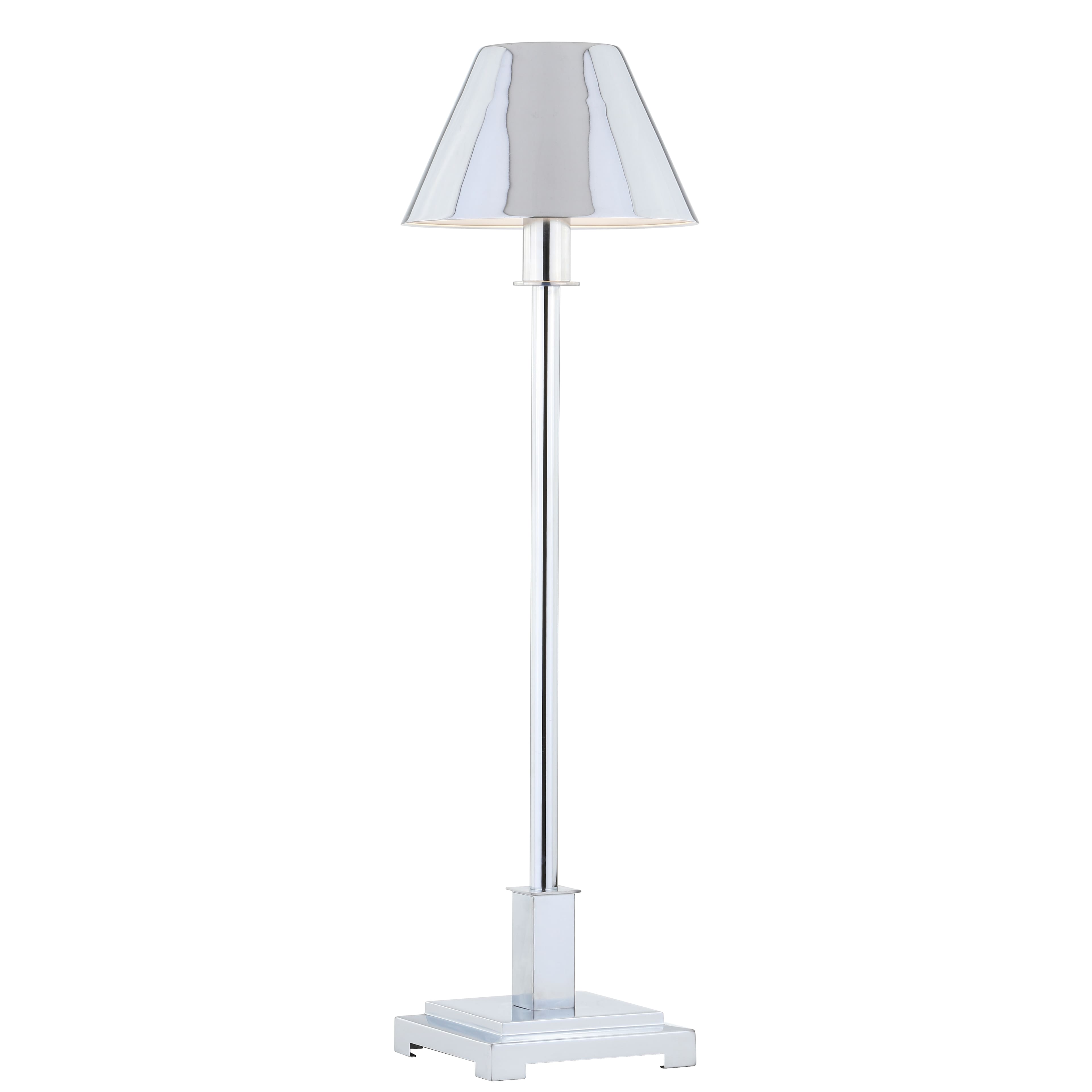 Jonathan Y - Roxy 26" Metal Shade LED Table Lamp - Chrome