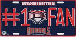 Rico Industries - Washington Nationals #1 Fan Metal License Plate Tag - Number One - Multi