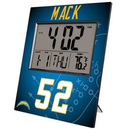 Keyscaper - Khalil Mack Los Angeles Chargers Digital Desk & Wall Clock - Multicolor