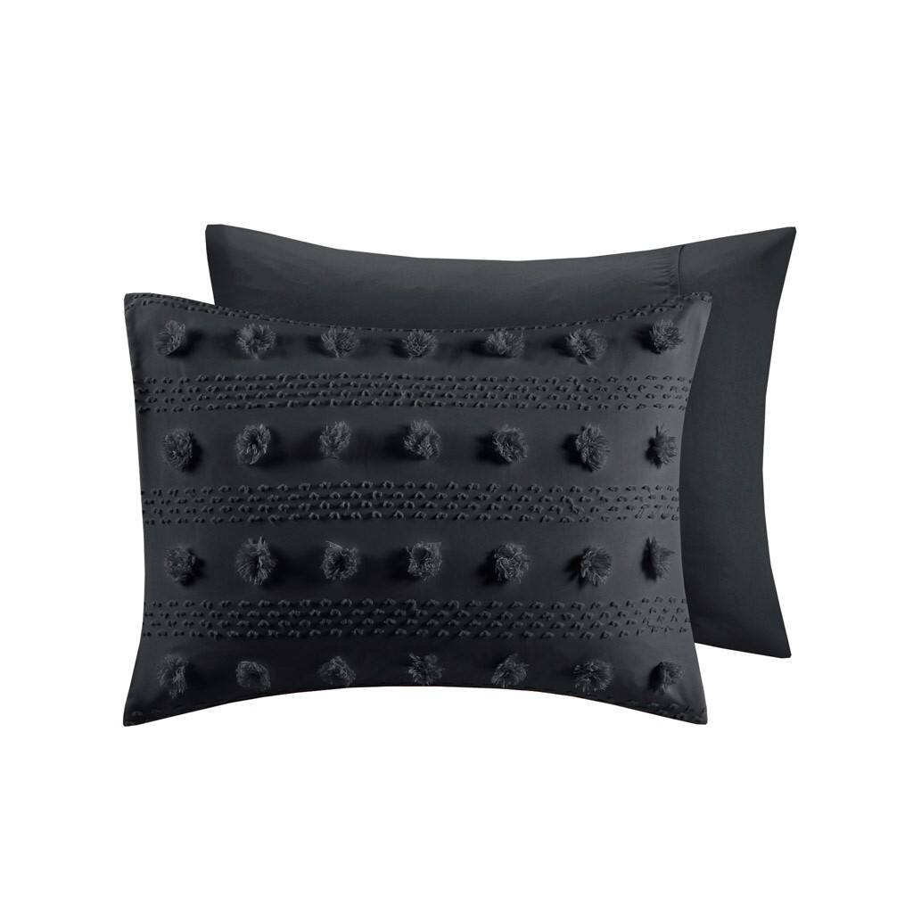 Alt View 3. Gracie Mills - Gracie Mills Eloise Clip Jacquard Comforter Set - Black.