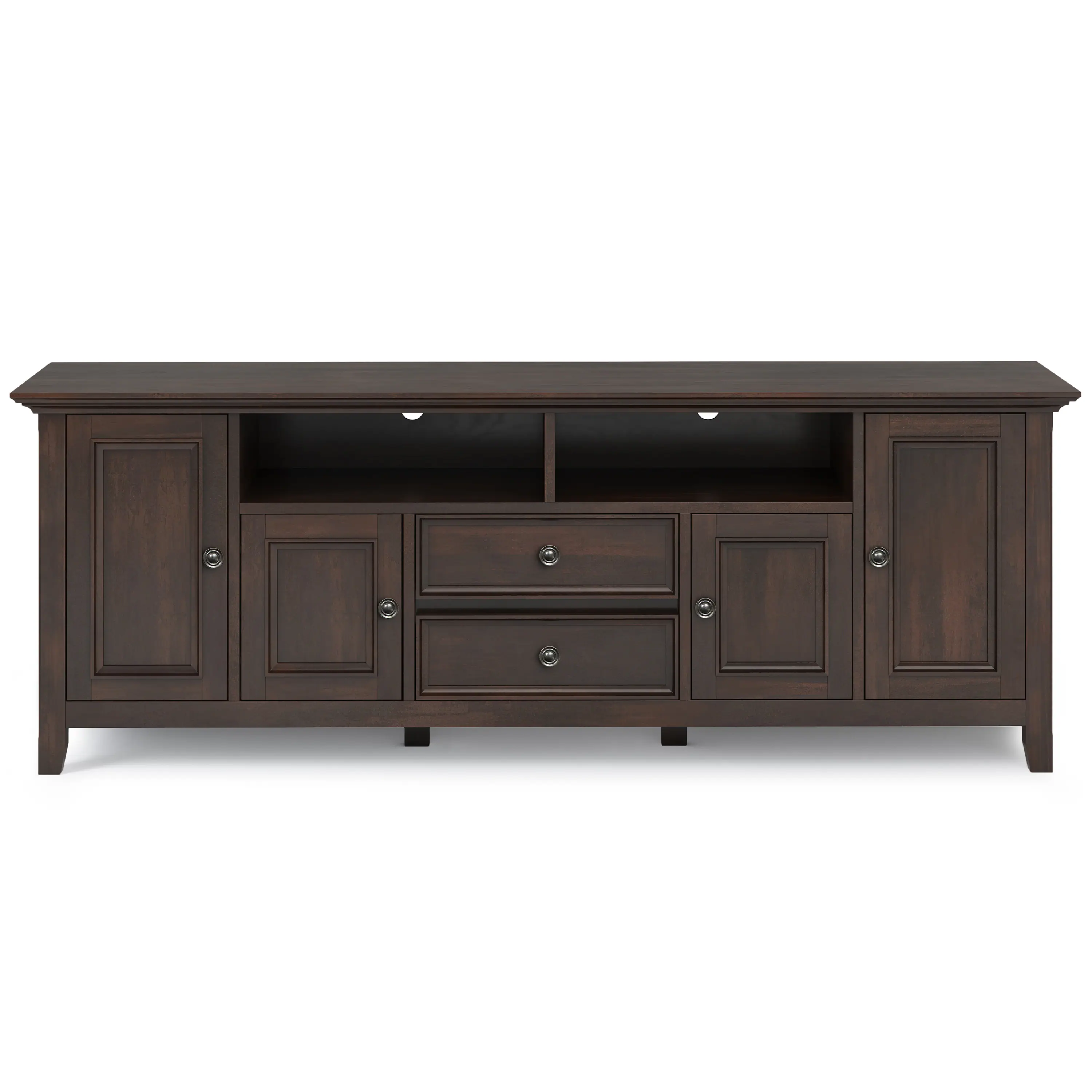 Alt View 35. Simpli Home - Amherst Solid Wood 72 inch Wide TV Media Stand For TVs up to 80 inches - Brunette Brown.