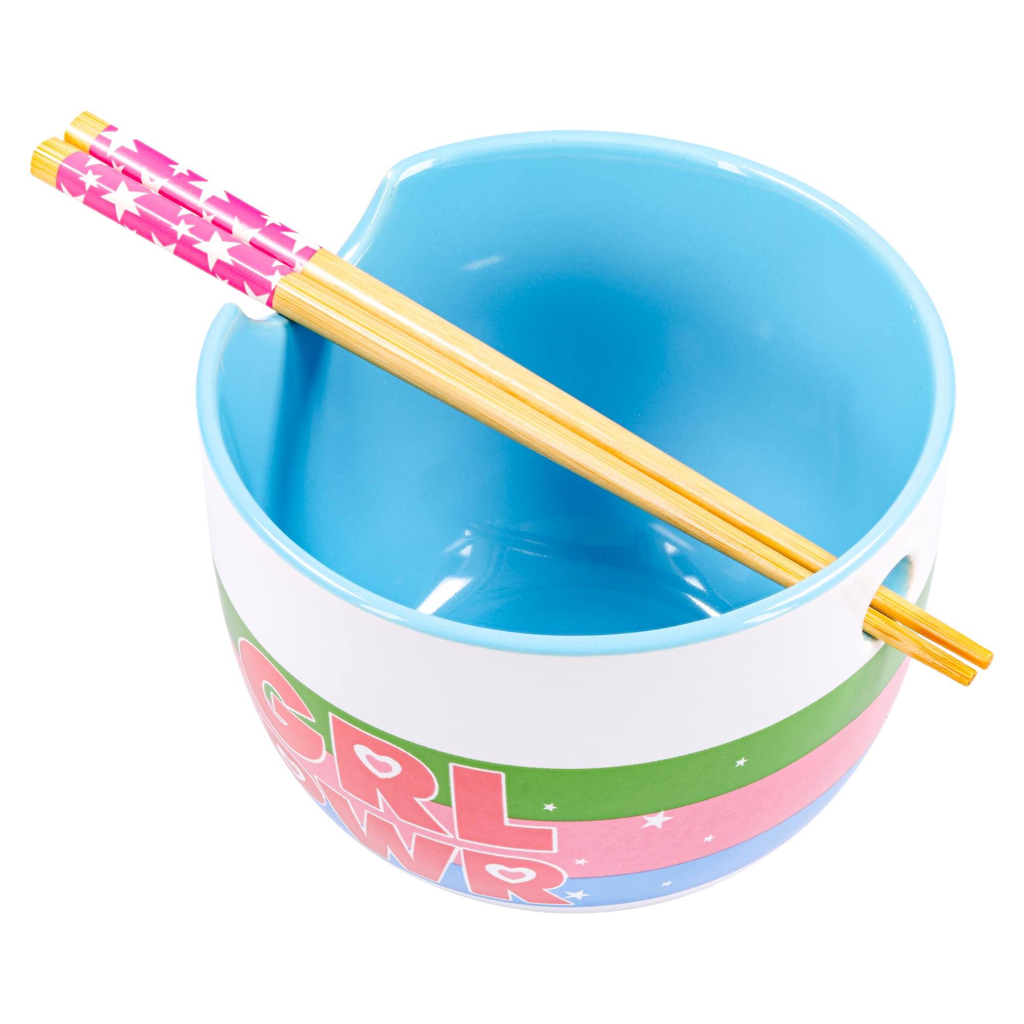 Alt View 2. Silver Buffalo - The Powerpuff Girls 20-Ounce Ceramic Ramen Bowl With Chopsticks - White.