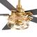Alt View 9. Breezary - 52-Inch Indoor Ceiling Fan with Light Kit, 5 Plywood Dual-Finish Blades, DC Motor, 5/10'' Downrods, Remote, Glass Shade - Electroplated Gold with Black and Deep Red Walnut.