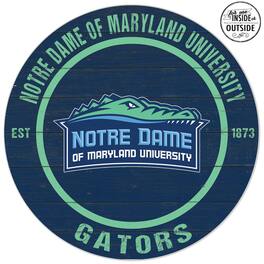 Jardine - Notre Dame of Maryland Gators 20'' x 20'' Indoor/Outdoor Weathered Circle Sign - Blue