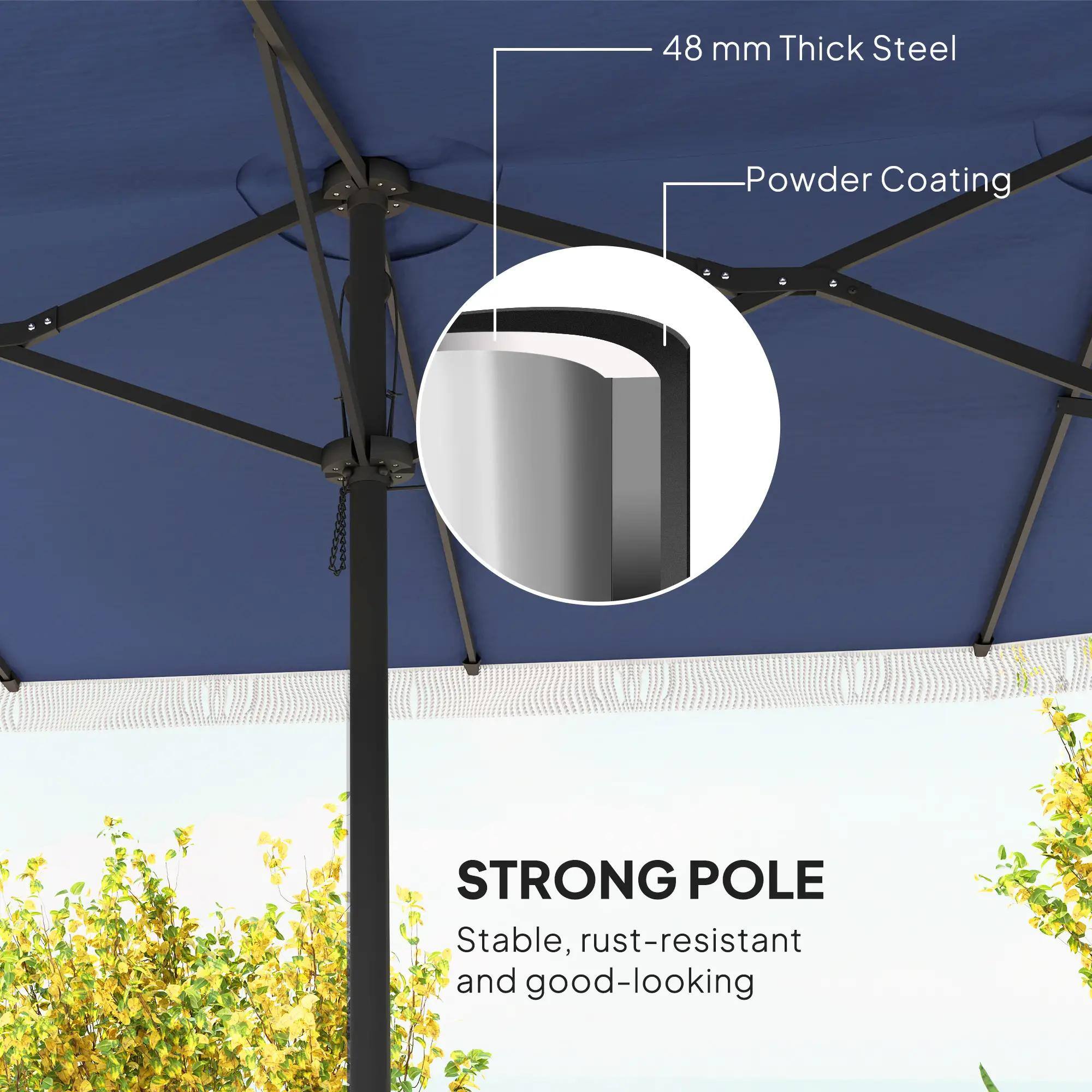 48 mm Thick Steel  
Powder Coating  

STRONG POLE  
Stable, rust-resistant and good-looking