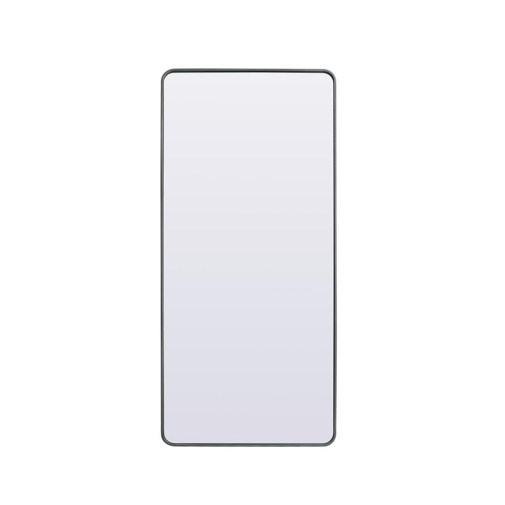 Alt View 7. Elegant Decor - Soft Corner Metal Rectangle Full Length Mirror 32x72 Inch in Silver - Silver.