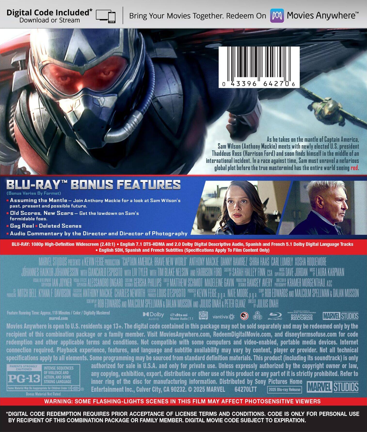 Alt View 1. Captain America: Brave New World   - BLU-RAY.