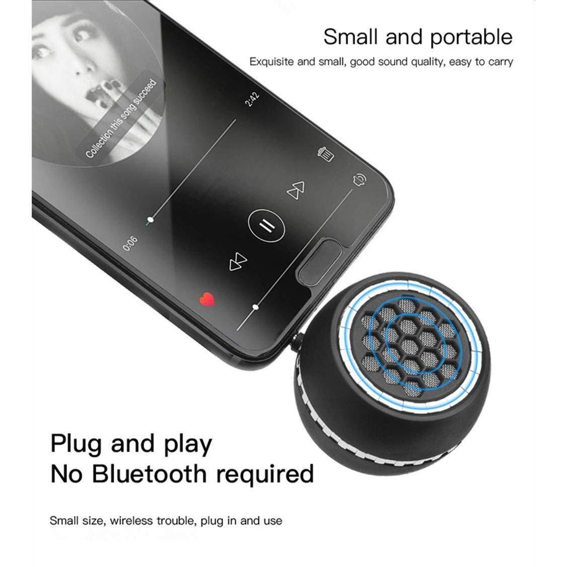 Small and portable  
Exquisite and small, good sound quality, easy to carry  

Plug and play  
No Bluetooth required  
Small size, wireless trouble, plug in and use