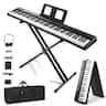 Winado - 88 Key Foldable Electronic Keyboard Piano Set, Semi-Weighted Electric Piano Digital Piano with Dual X Stand,1000 Rhythms - Black