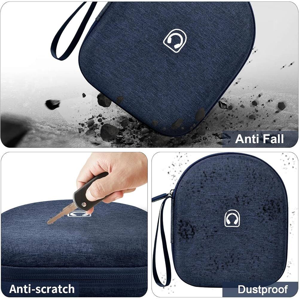 Angle. ACJPR - Headphone Case for On-Ear and Over-Ear Wireless Bluetooth Headphones, Protective Travel Storage Bag (Case Only).
