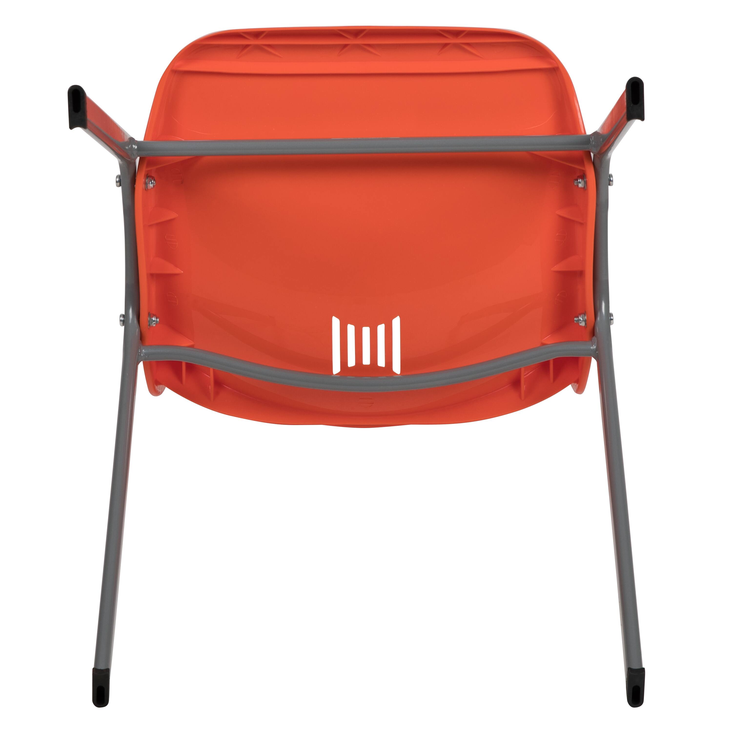 Alt View 9. Emma + Oliver - Ergonomic Shell Student Stack Chair - Classroom Chair / Office Guest Chair - Orange.