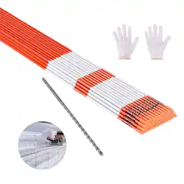 VEVOR - Driveway Markers, 100Pcs 72 in Long 5/16 in Dia, Hi-Visibility Driveway Reflectors with 12 in Steel Drill Bits - Orange
