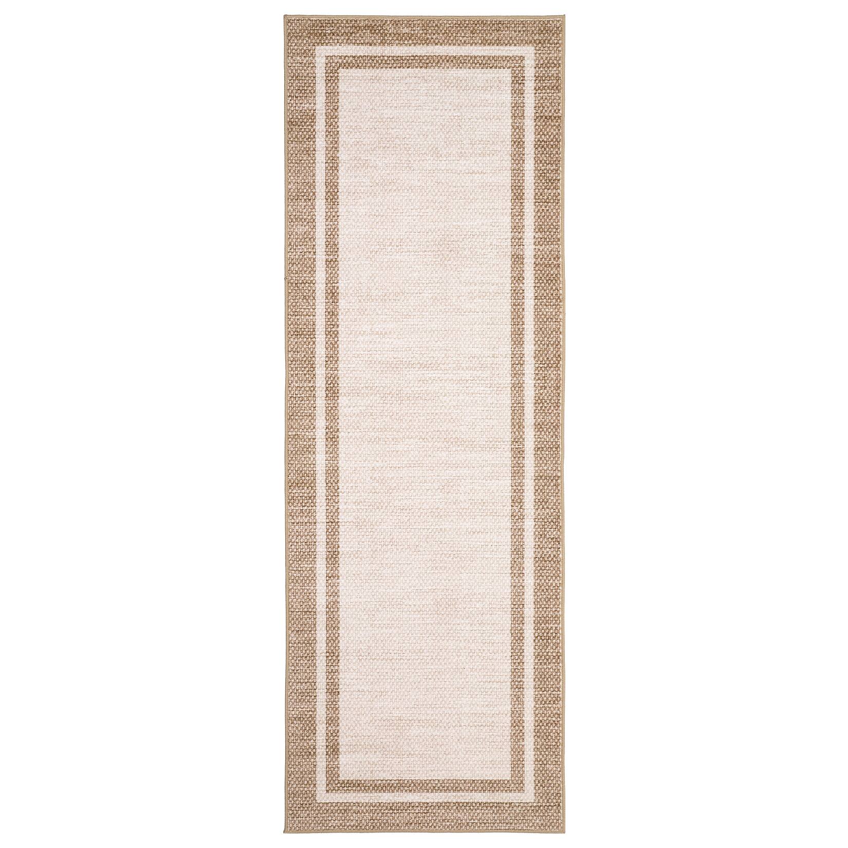 Front. GAOMON - Contemporary Border Area Rug Low Pile Pet Friendly Non Slip Foldable Vacuum Clean Floor Cover for Kid's Room Playroom - Beige.