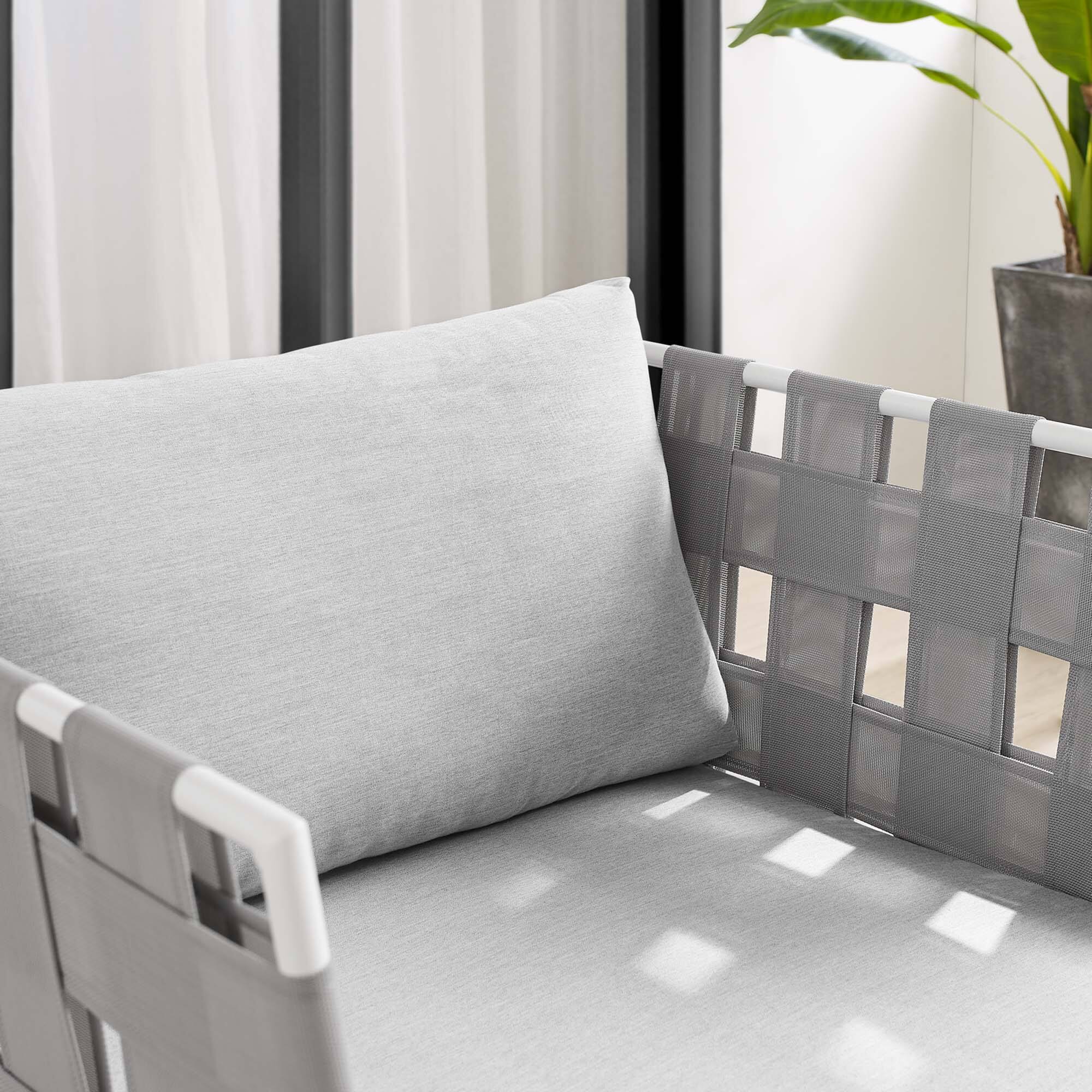 Alt View 1. Modway - Harmony Sunbrella® Outdoor Patio Aluminum Armchair by Modway - Gray Gray.