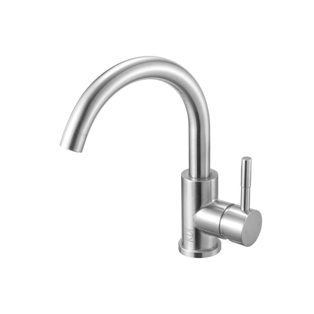 Alt View 3. Elegant Kitchen and Bath - Louis Single Hole Single Handle Bathroom Faucet in Brushed Nickel - Brushed Nickel.