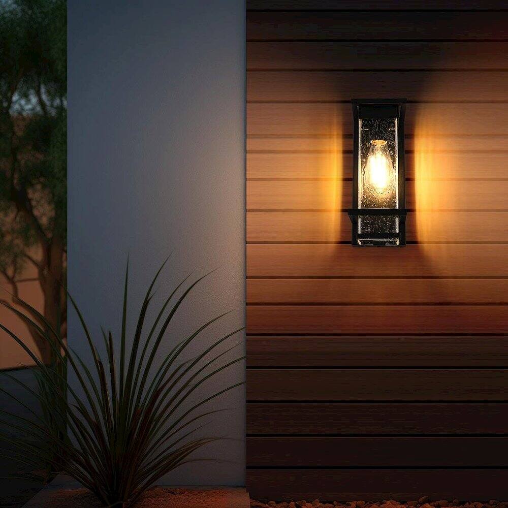 Alt View 4. Elegant Lighting - Harper 7 inch Outdoor Pendant in Black - Black.