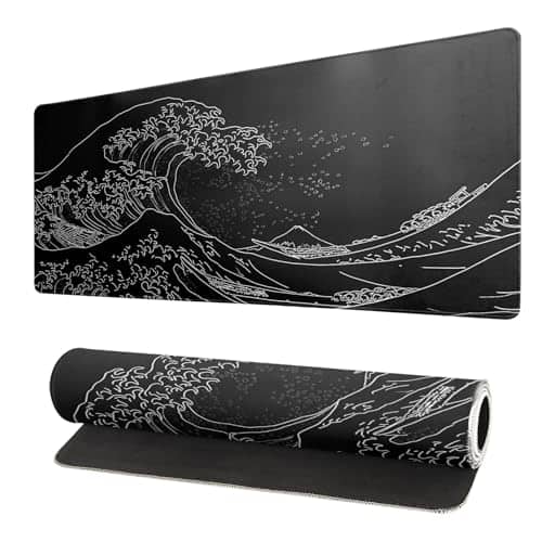 Reds Spade - Dazzling Galaxy Gaming Mouse Pad 31 5x11 Nebula Universe Space Mousepad Non slip Rubber Base Stitched Edges M - Sea Wave