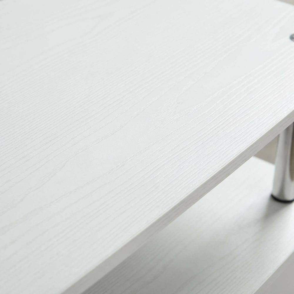 Alt View 4. FurniFact - White modern TV stand with cabinets and shelves for 55-inch TVs - White.