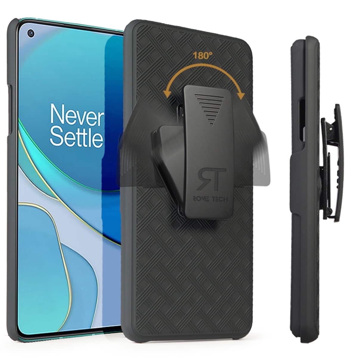 RomeTech - Shell Holster Combo Case for OnePlus 8T - Black