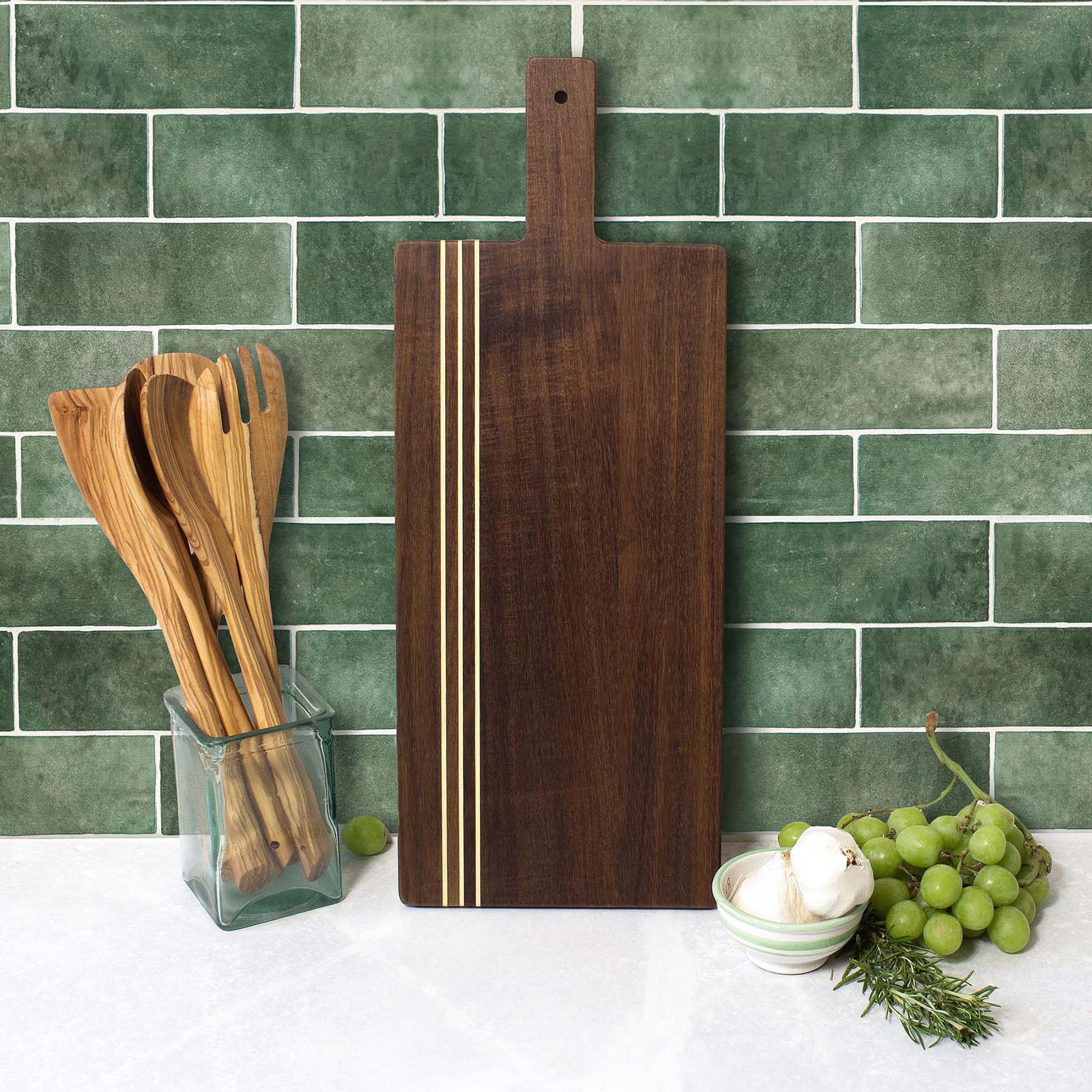 Alt View 3. Rock & Branch - Acacia Wood Pinstripe Paddle Board.
