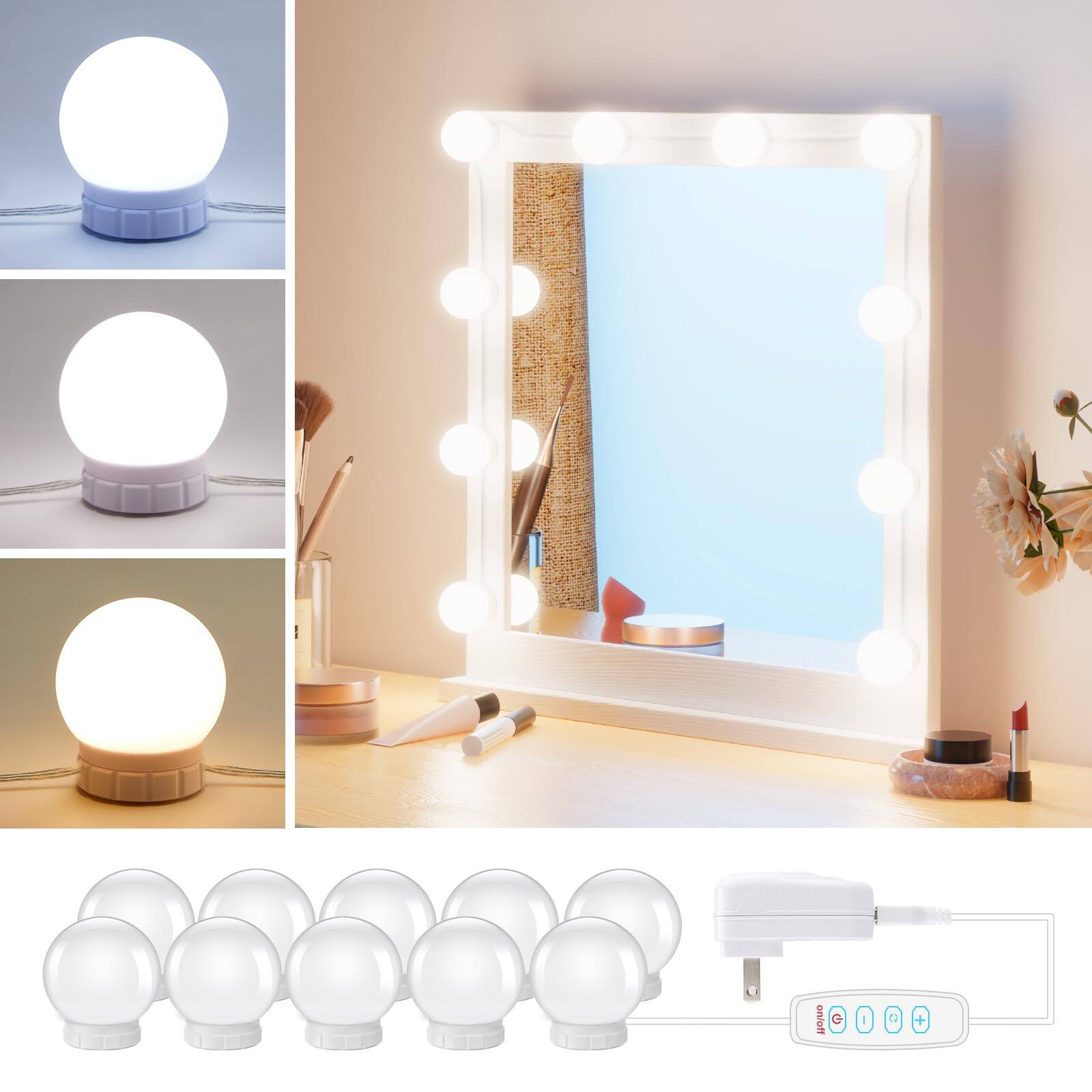 Front. Hirose Alice - Hollywood Style Led Vanity Mirror Lights Kit Have Light Bulbs For Makeup Dressing Table And Power Supply ....
