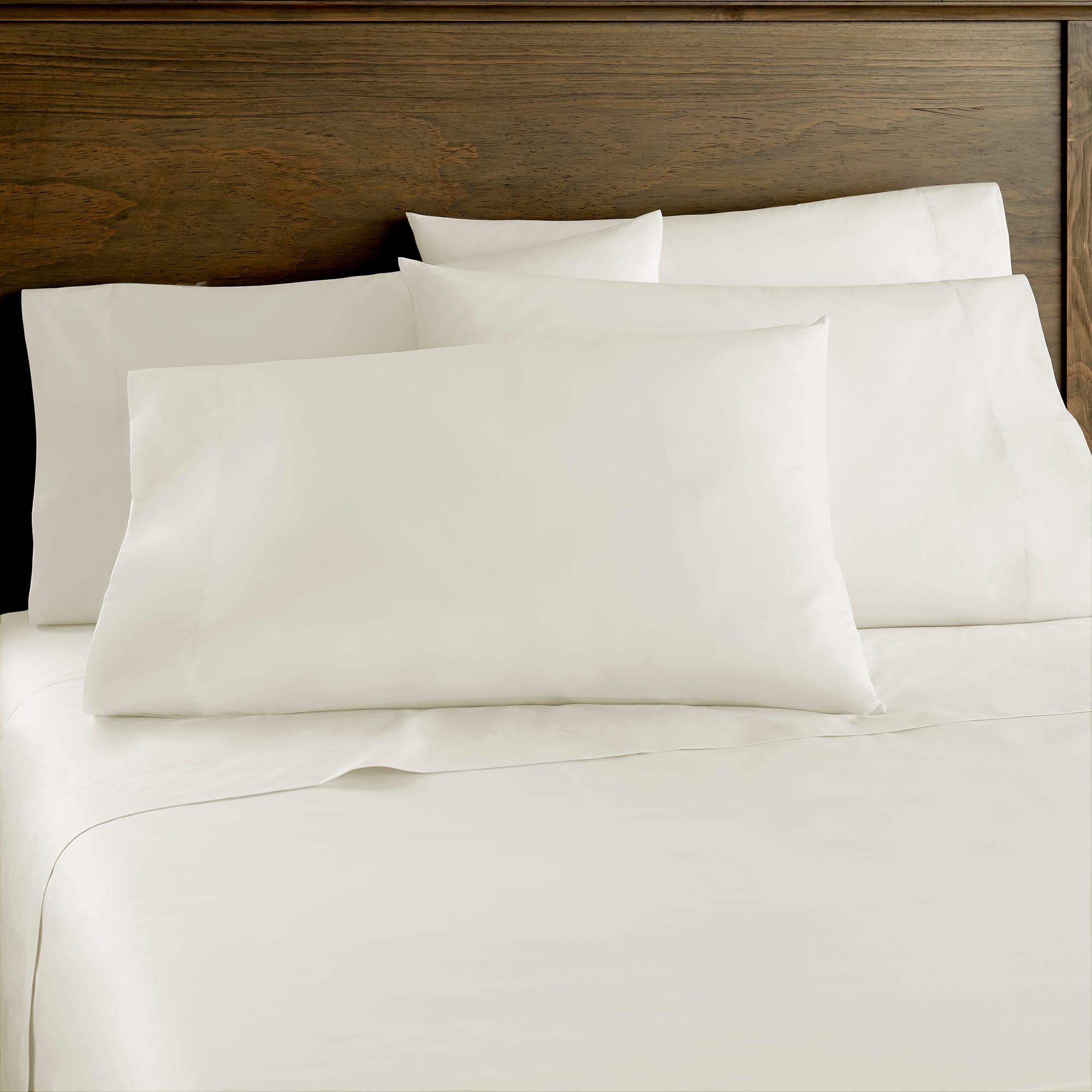 Shavel Home Products - 400 Thread Count Cotton Sateen Sheet Set, Queen - Sandy beige