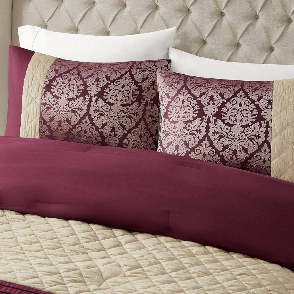Alt View 2. Gracie Mills - Gracie Mills Delilah 6 Piece Jacquard Comforter Set - Plum.
