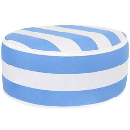 Sunnydaze - All-Weather Patio Inflatable Ottoman - Beach-Bound Stripe