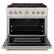 Angle. ZLINE - 36 in. Wide 6 Burner Autograph Paramount Satin Steel Gas Range with Gold Accents (SGRSZ-36-G) - Stainless Steel.
