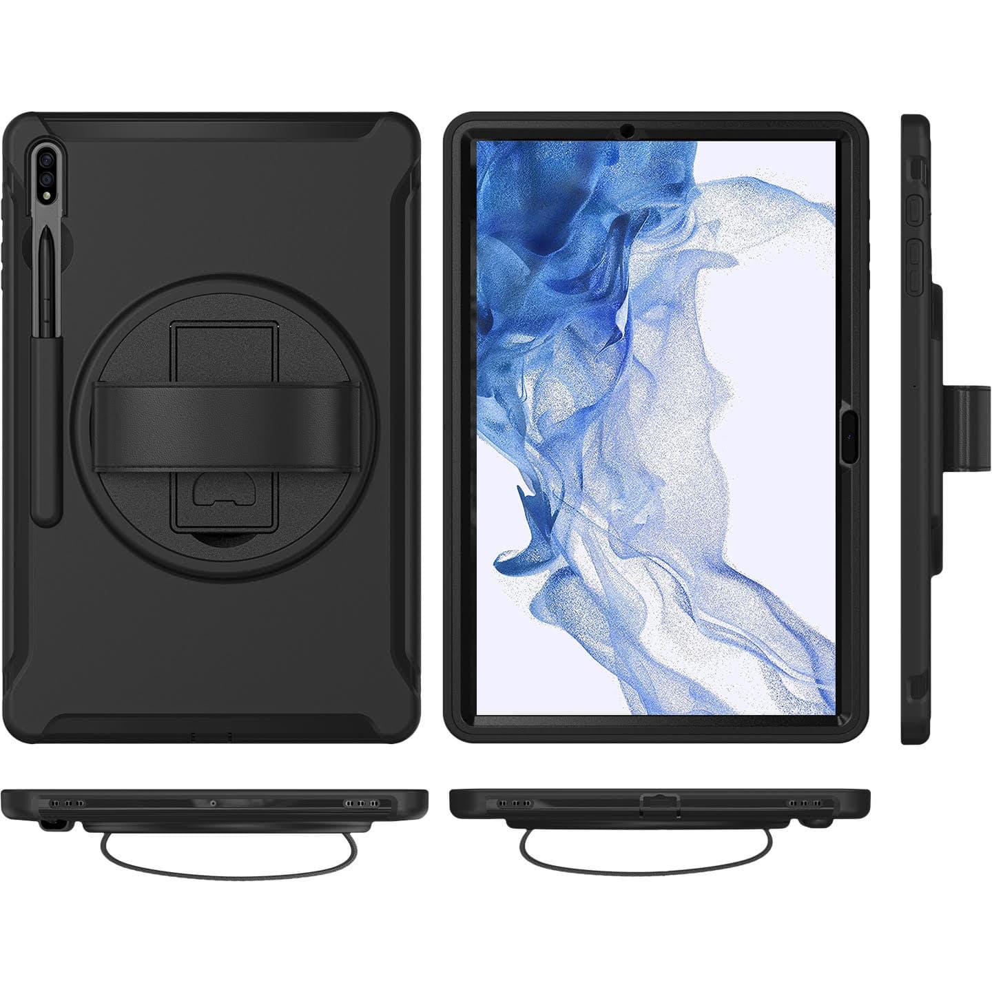 Alt View 16. SaharaCase - PROTECTION Hand Strap Series Case for Samsung Galaxy Tab S8 Ultra - Black.