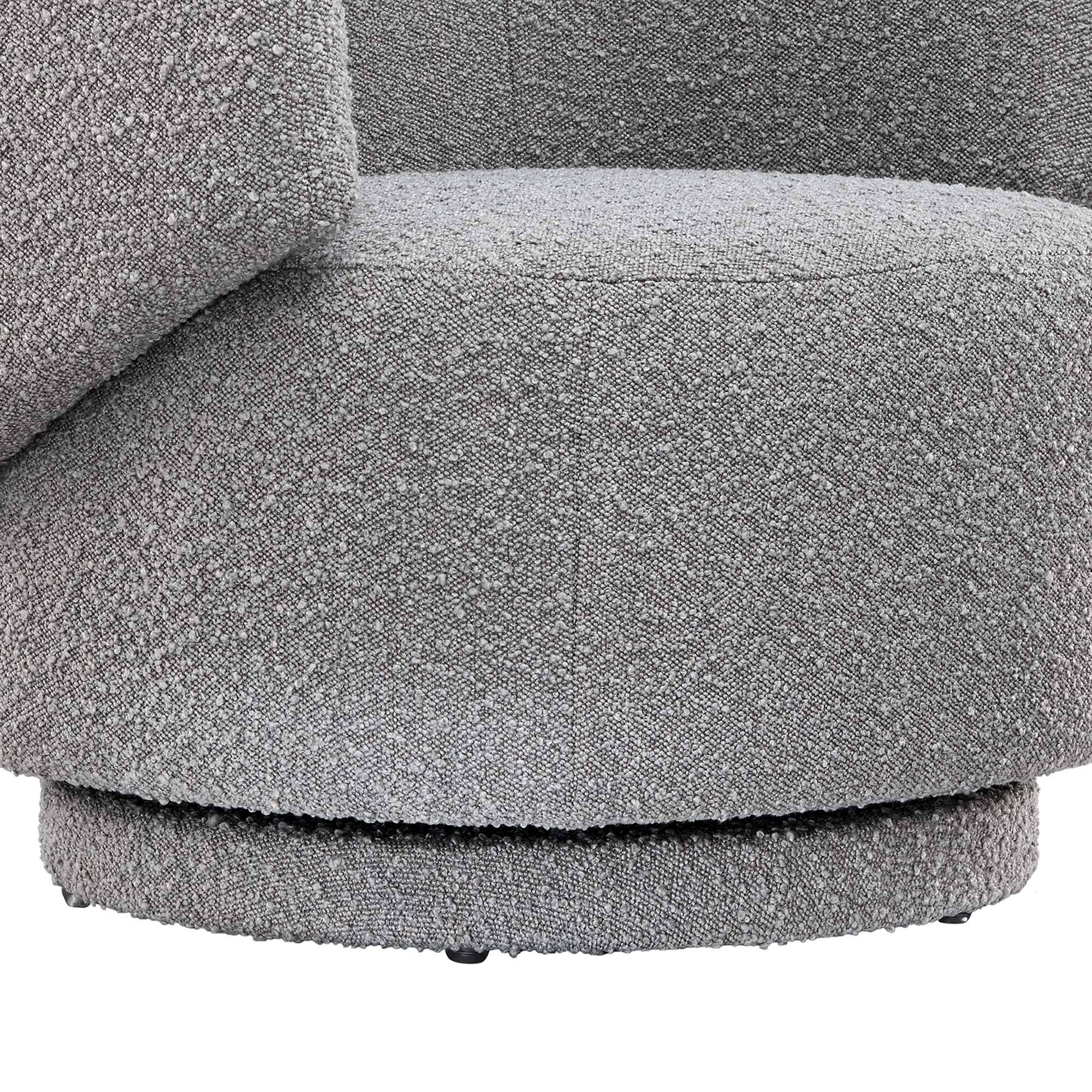 Alt View 5. Modway - Celestia Boucle Fabric Swivel Chair by Modway - Light Gray.