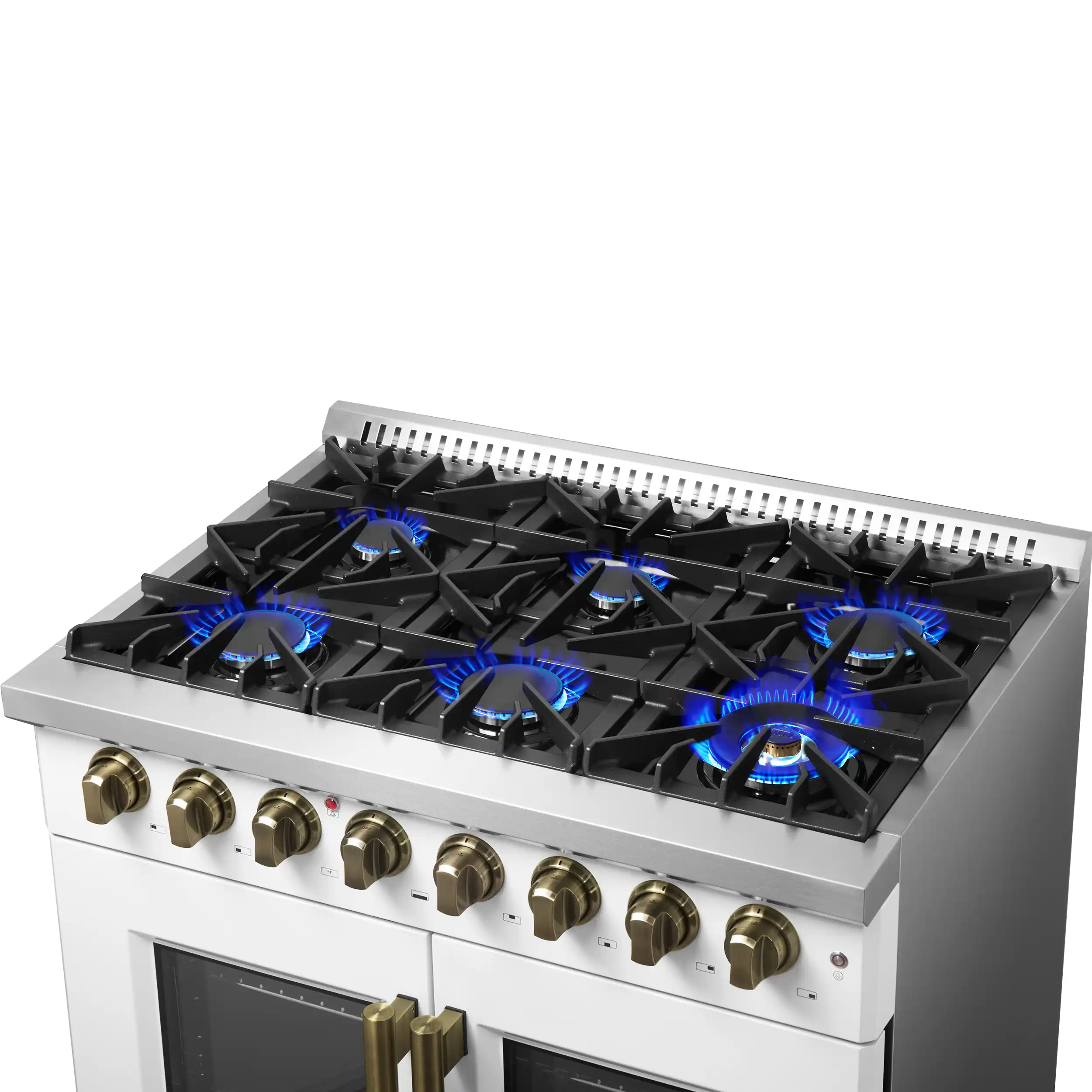 Alt View 4. Forno Appliances - Galiano 5.36 Cu. Ft. Freestanding Dual Fuel True Convection Range - White.