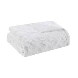 Gracie Mills - Shawn Brushed Faux Fur to Mink Oversized Throw - White