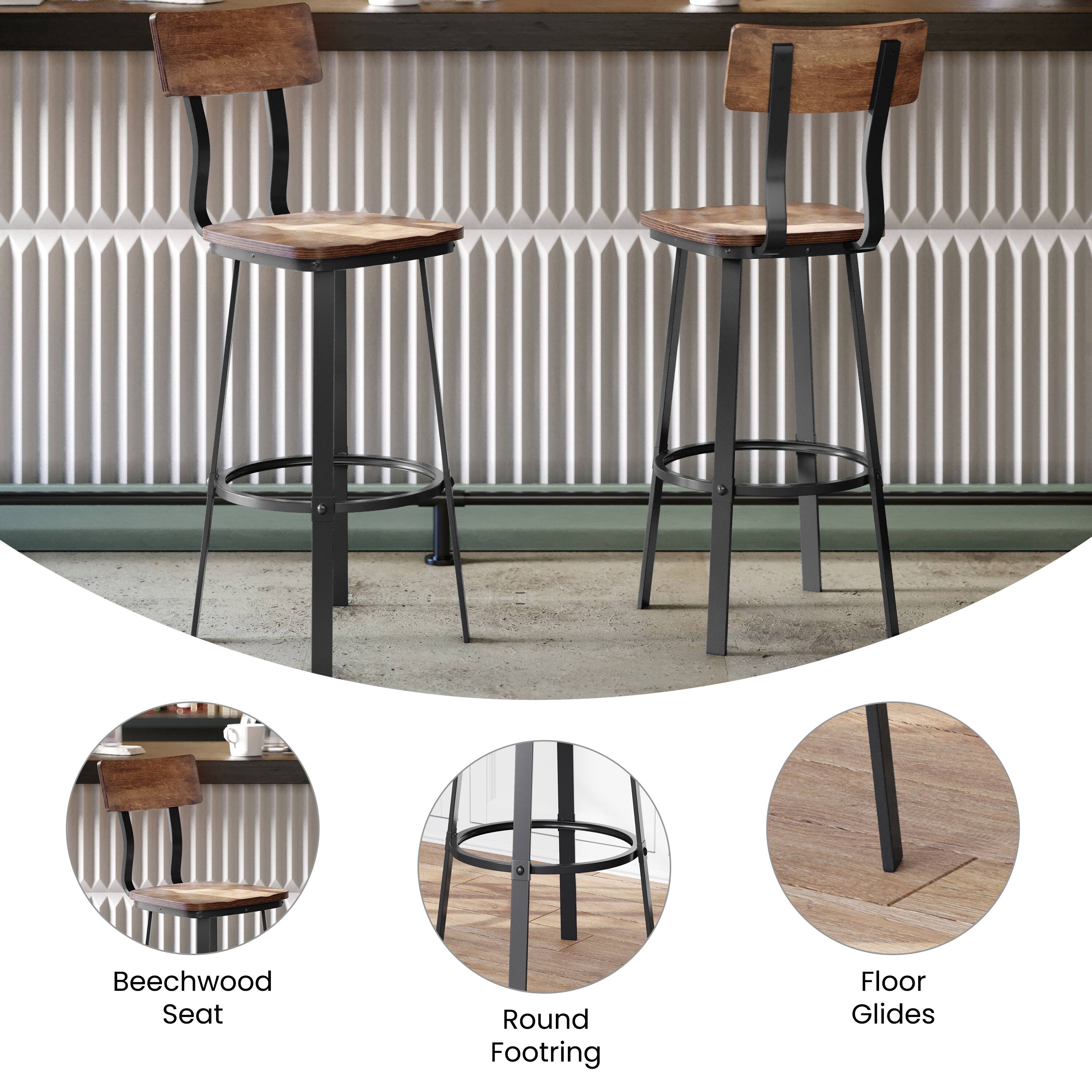 Beechwood Seat Round Footring Floor Glides