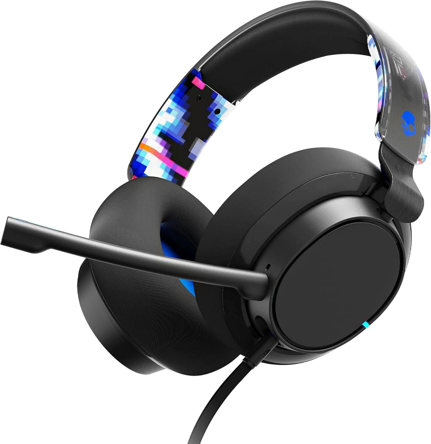 Skullcandy - SLYR Pro Multi-Platform Over-Ear Wired Gaming Headset, Enhanced Sound, AI Microphone, Works with Xbox Playstation and PC - Blue